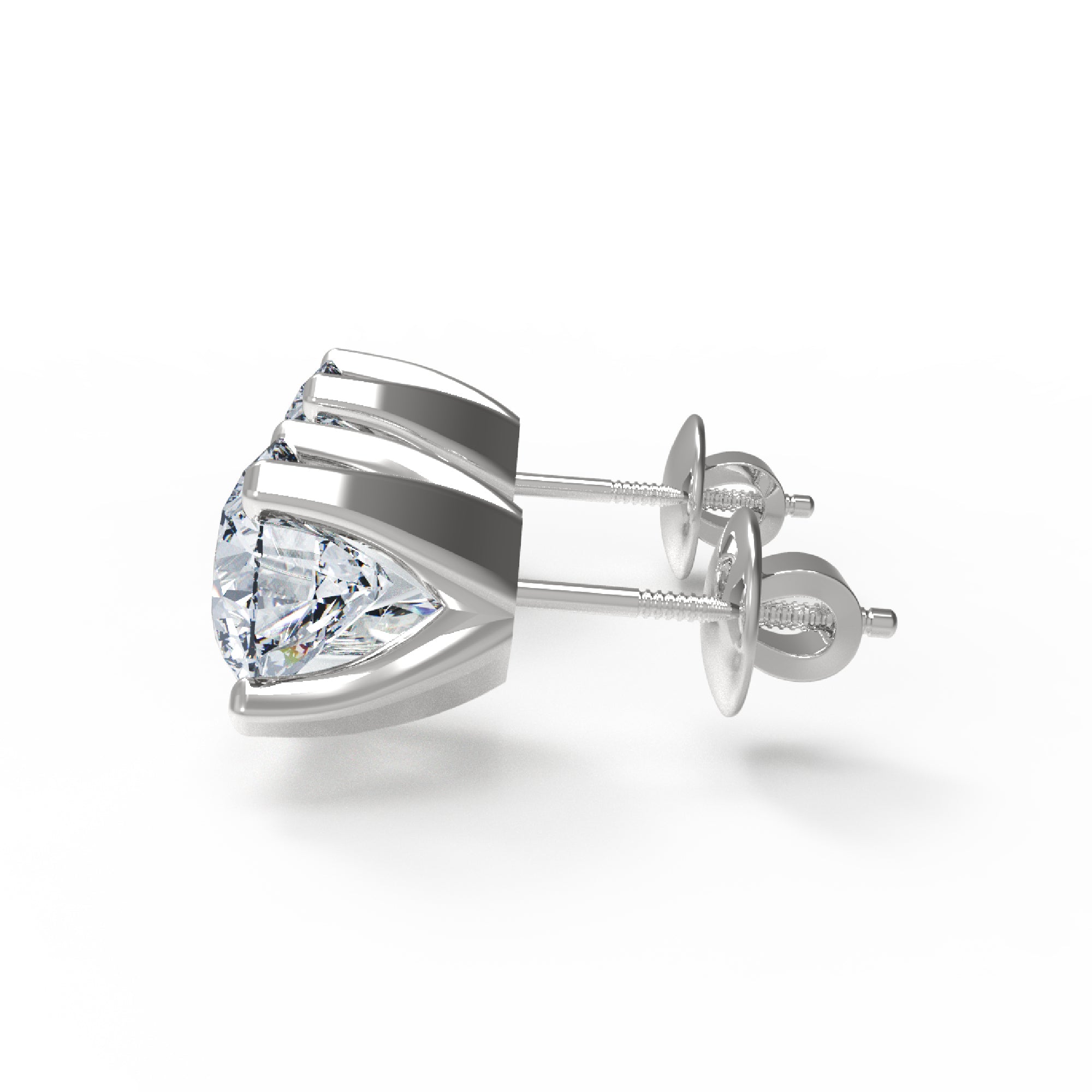 RKC 925 Sterling Silver Unisex Four Prong Stud Earring 14k Yellow Over Product Weight 1.60 GM Height 5.50 MM