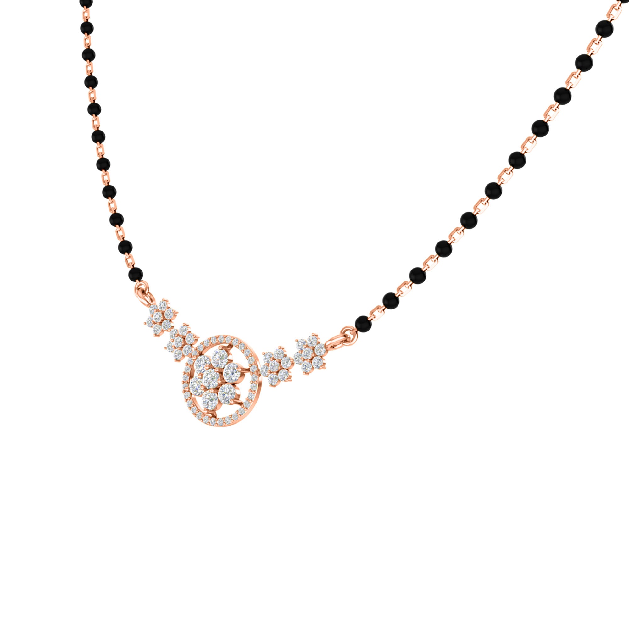 RKC 0.98Ct મોઈસાનાઈટ મહિલા મંગળસૂત્ર 925 સિલ્વર 14k વ્હાઇટ ગોલ્ડ પ્લેટેડ પ્રોડક્ટ વજન 3.20gm ઊંચાઈ 14.00mm