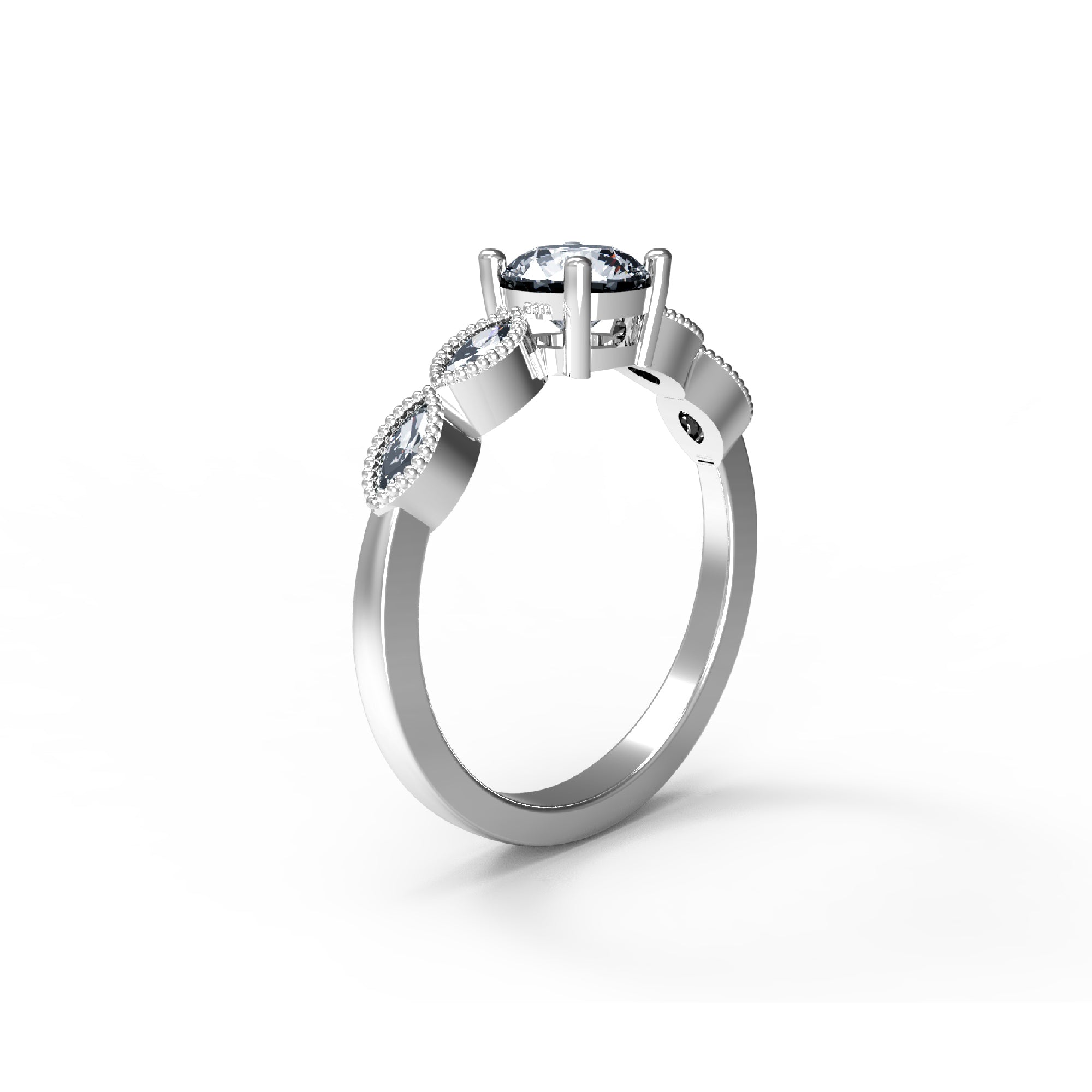 उसके लिए आरकेसी गोल सगाई की शादी की अंगूठी 925 सिल्वर 14K सफेद सोना मढ़वाया वजन 3 ग्राम 2.60 एमएम