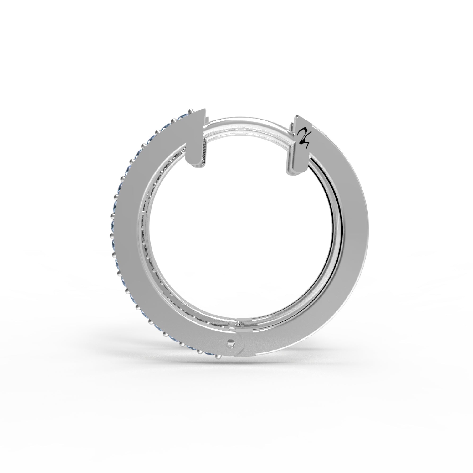 Жаночыя завушніцы з абручом круглай формы 925 пробы стерлингового срэбра 14 карат, ружа больш за 4,3 GM, вышыня 20,00 мм