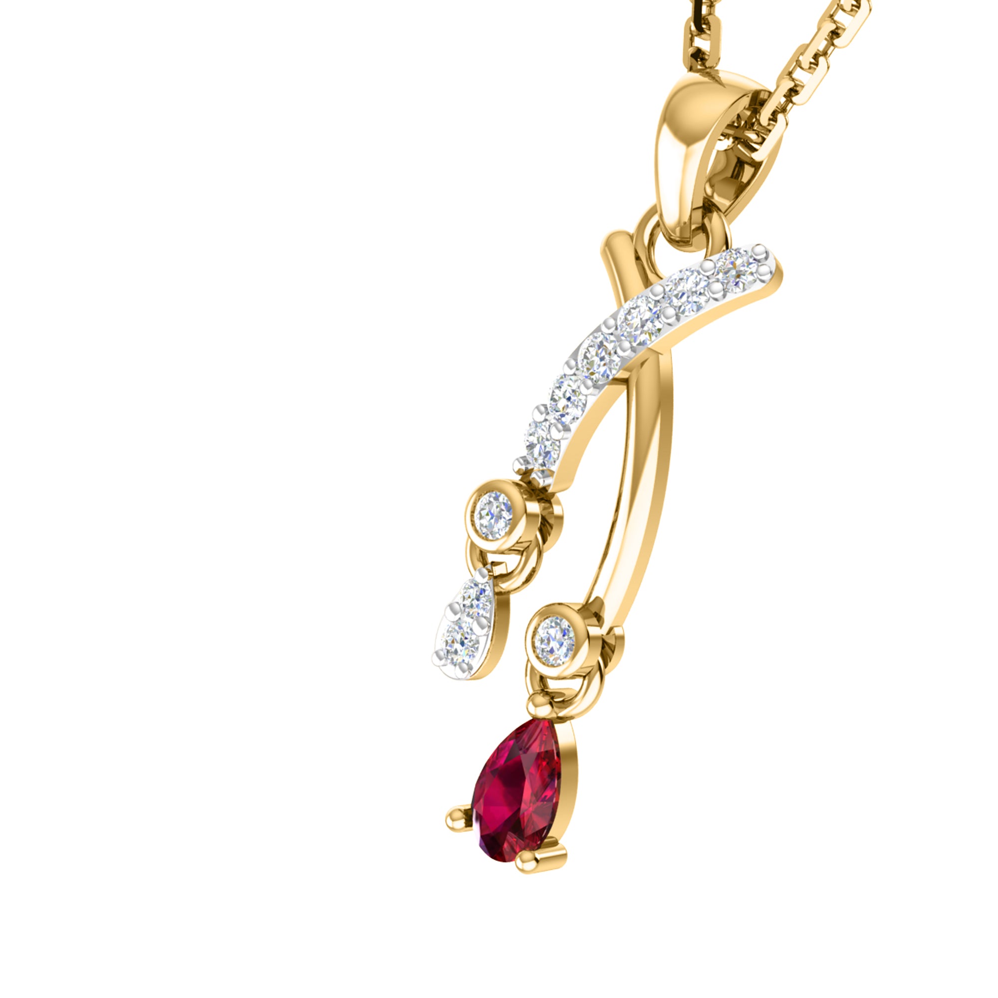 RKC 925 সিলভার গোল্ডেন মোট 0.32Ct রুবি দুল Wt 3.50gm এবং Wt কানের দুল 1.30gm সেট 14K রোজ গোল্ড প্লেটেড