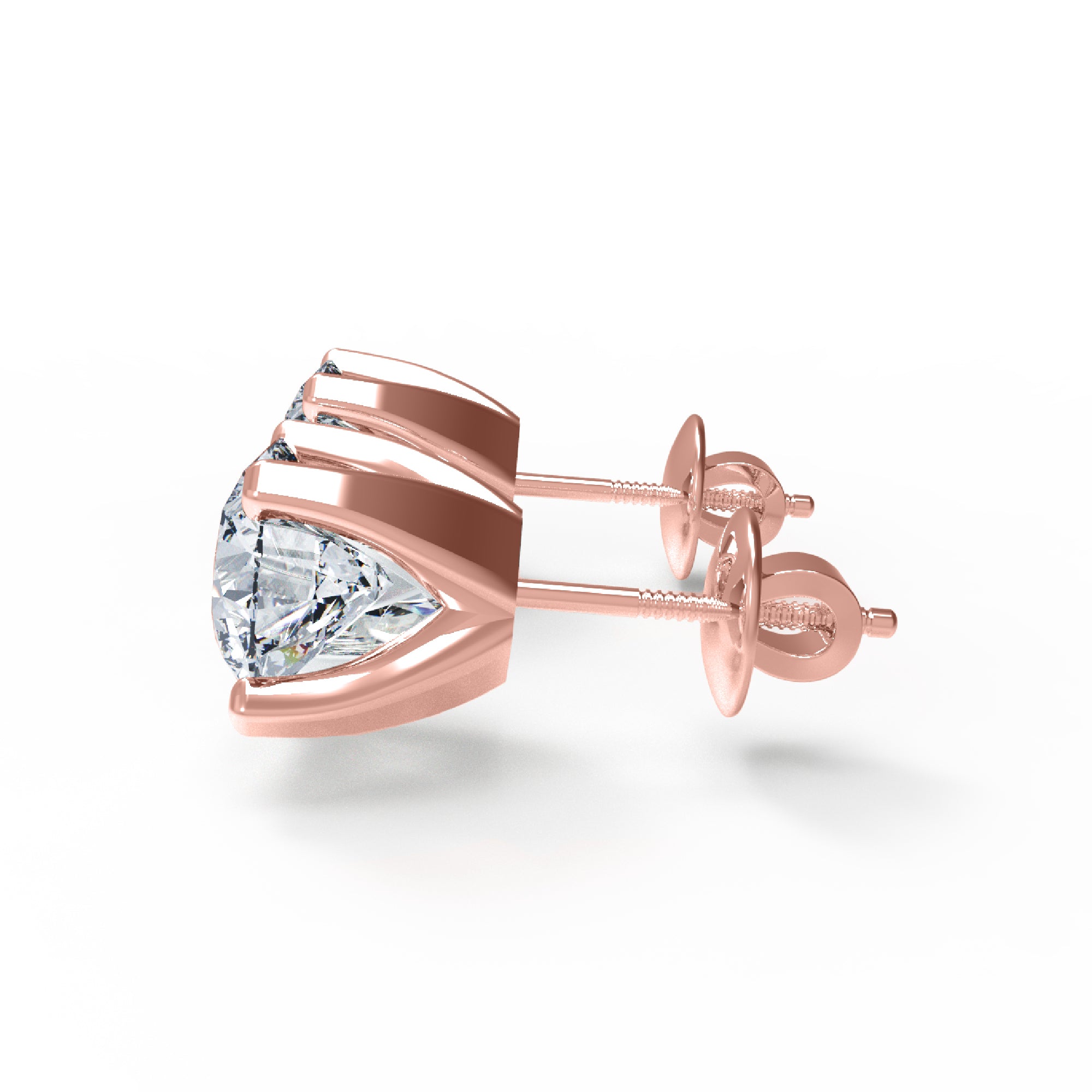 RKC 925 Sterling Silver Unisex Four Prong Stud Earring 14k Yellow Over Product Weight 1.60 GM Height 5.50 MM