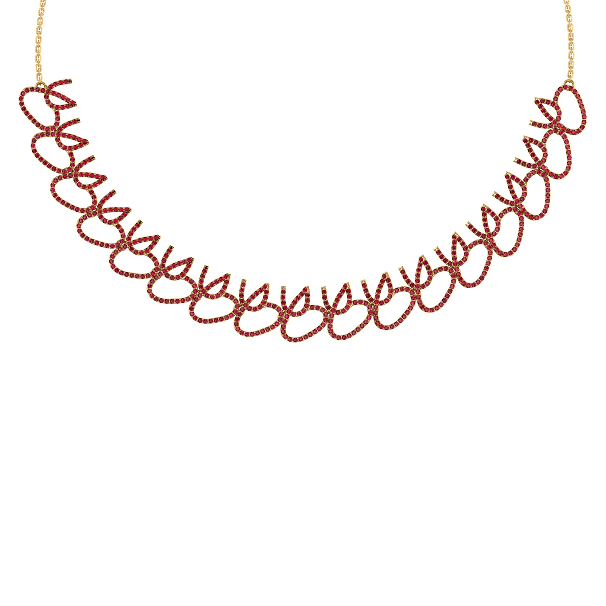 RKC 5.8 CT Moissanite Charming Necklace 925 Silver 14k Yellow gold Plated Product Weight 18.00 GM Height 15.00 MM