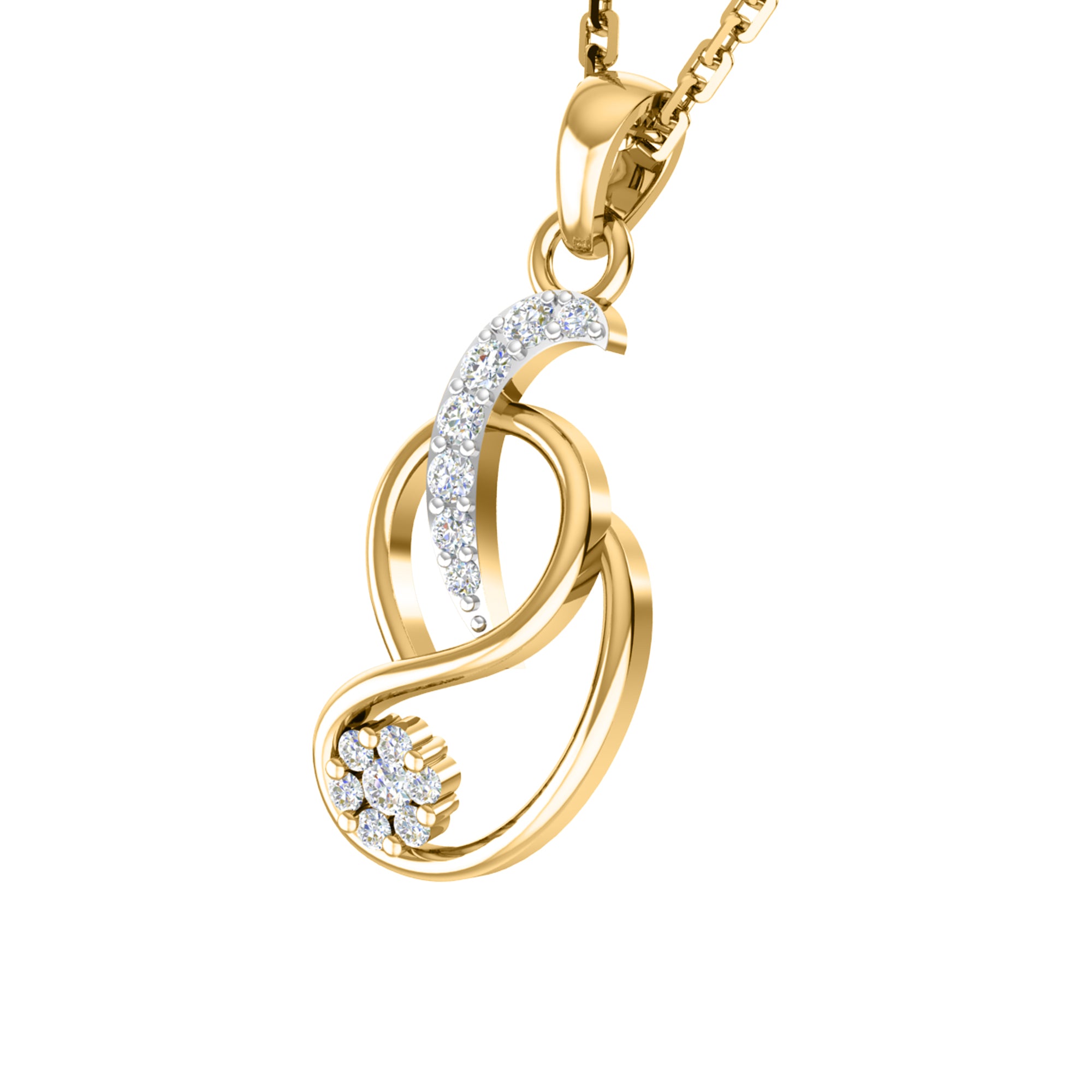 RKC 925 Perak Emas Total 0,31Ct Liontin Moissanite Berat 3,50 gram dan Anting Berat 1,80 gram Set Dengan Lapis Emas Mawar 14K