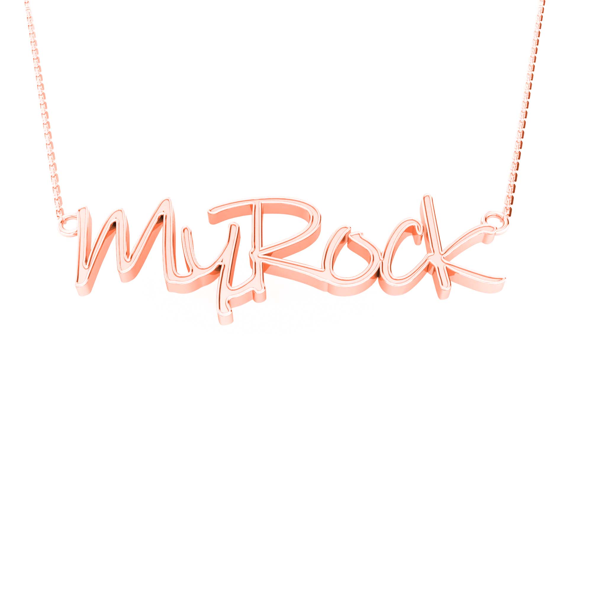 RKC 14k Yellow Gold Plated Name Pendant Necklace 925 Silver Weight 4 gm and height 12mm