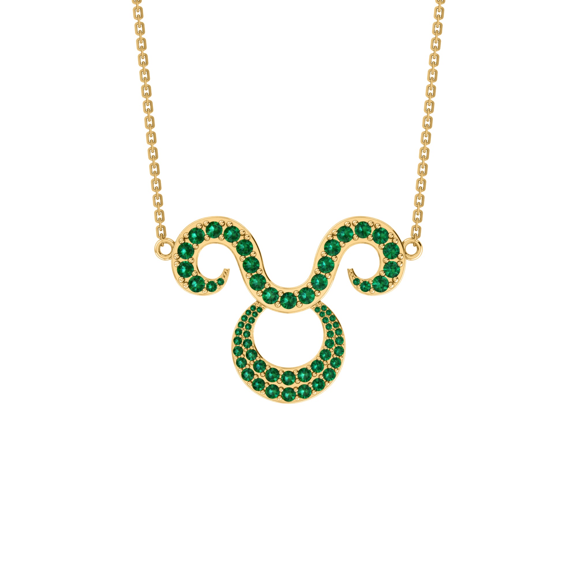 RKC 1.60Ct Moissanite Charming Aries Necklace Set 925 Silver 14k Yellow Gold Plated Weight 5.00gm Height 25.40mm