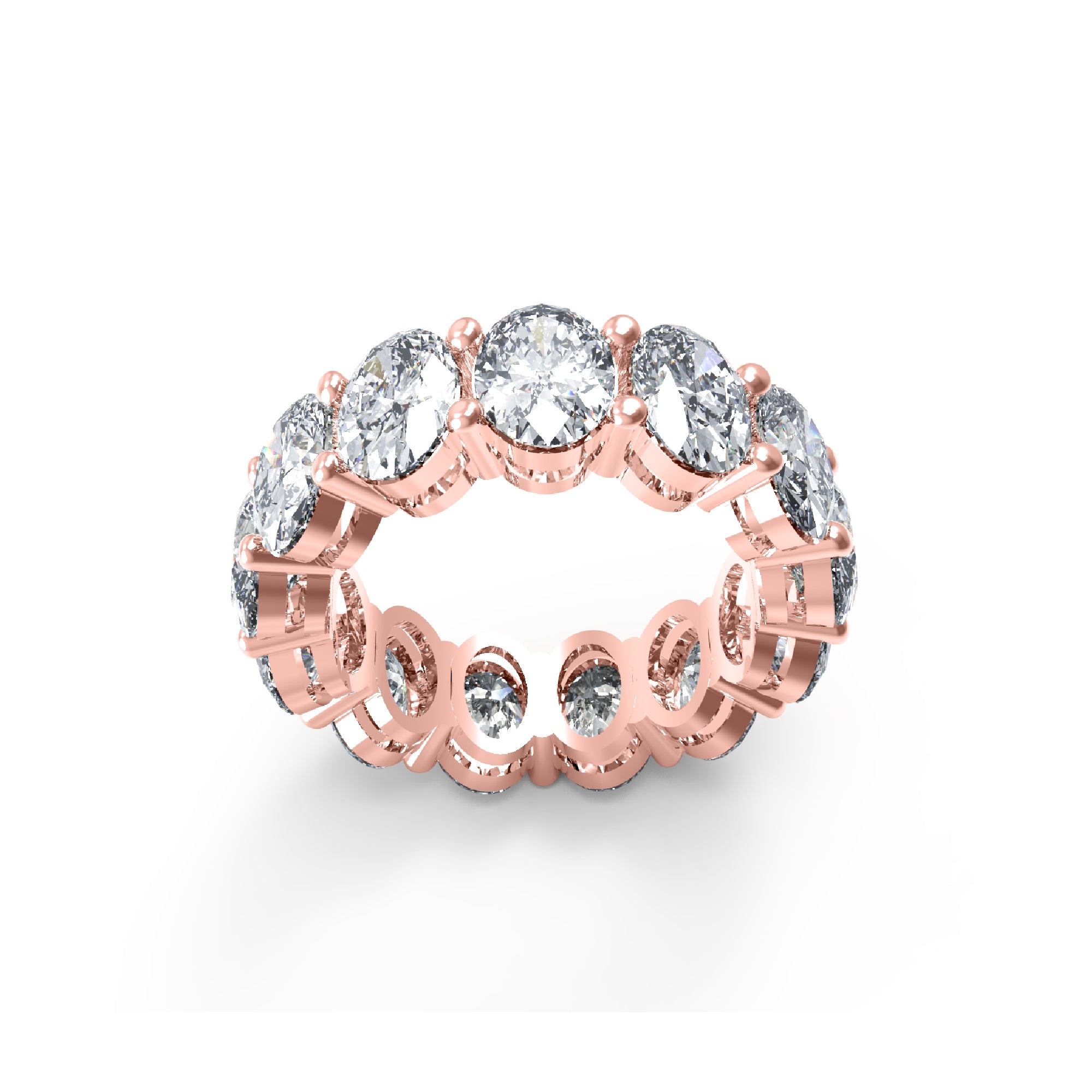 RKC 8.5 Carat Oval Cut Moissanite Engagement Ring 925 Silver 14k Yellow Gold Plated For Women's Wt 4.40gm Width 6 MM