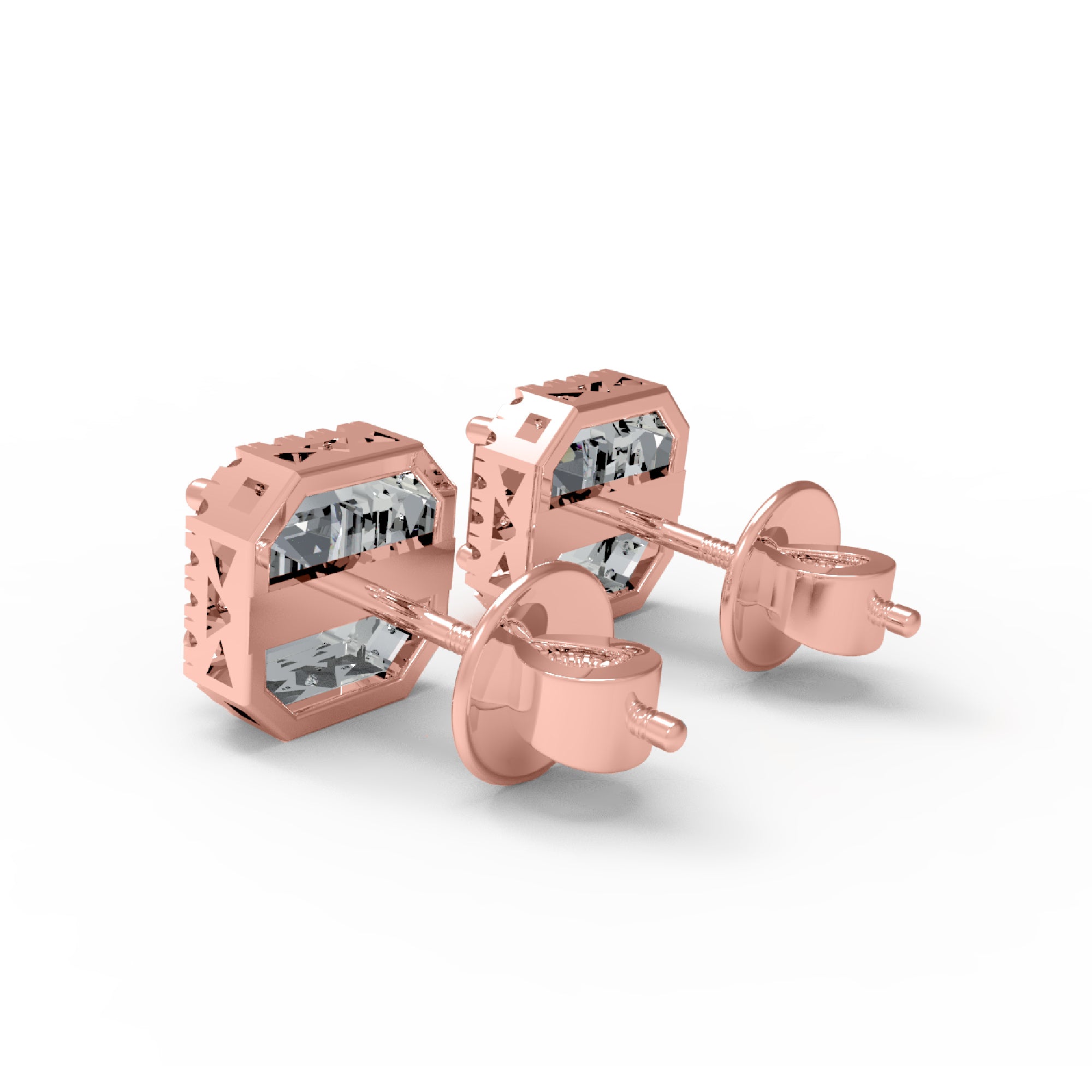 Жаночыя завушніцы-гваздзікі з стерлингового срэбра RKC 925, 14 карат, жоўты, больш за вагу 2,3 г, вышыня 7,80 мм