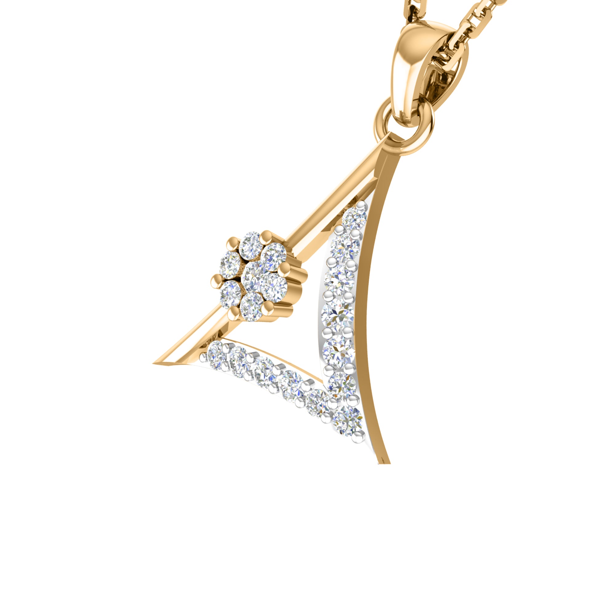 RKC 925 Срэбра Залаты Усяго 0,55 Карата Муасаніт Кулон Вага 3,40 г і Завушніцы 1,80 г Камплект з пакрыццём з ружовага золата 14K