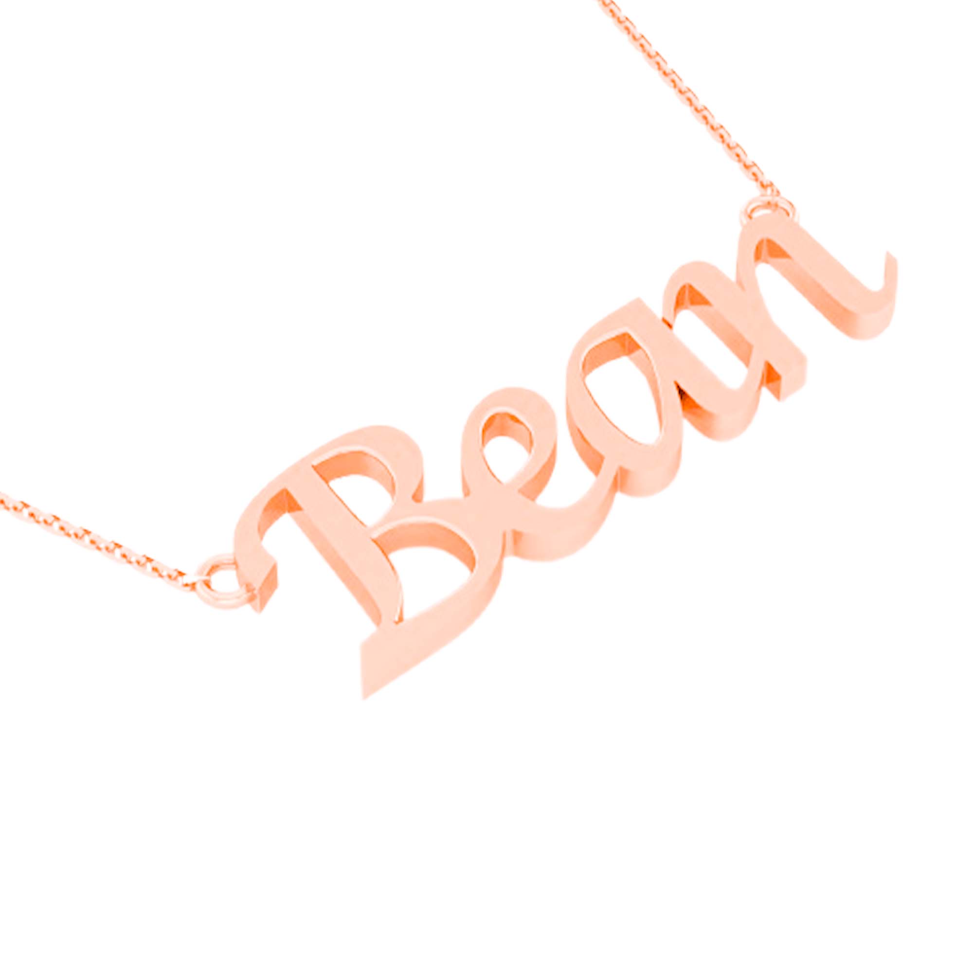 RKC Bean Initial Name Pendant Necklace 14k Yellow Gold Plated 925 Silver Gift For Women's Weight 3.5 gm