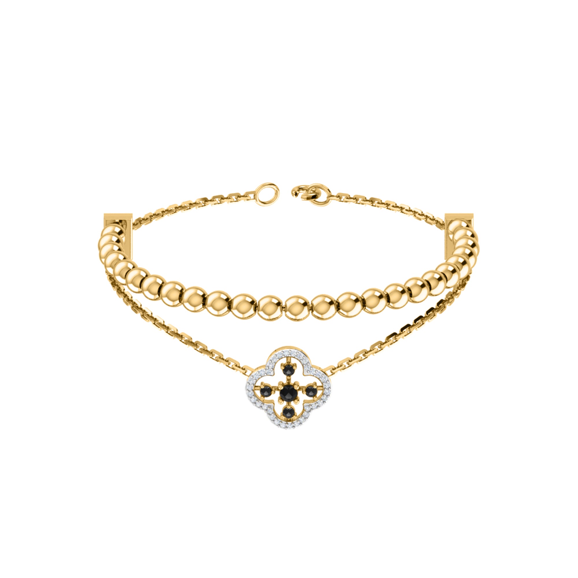 Bracciale da donna in argento sterling RKC 925 con moissanite da 0,39 ct, placcato in oro giallo 14 carati, peso 11,50 g