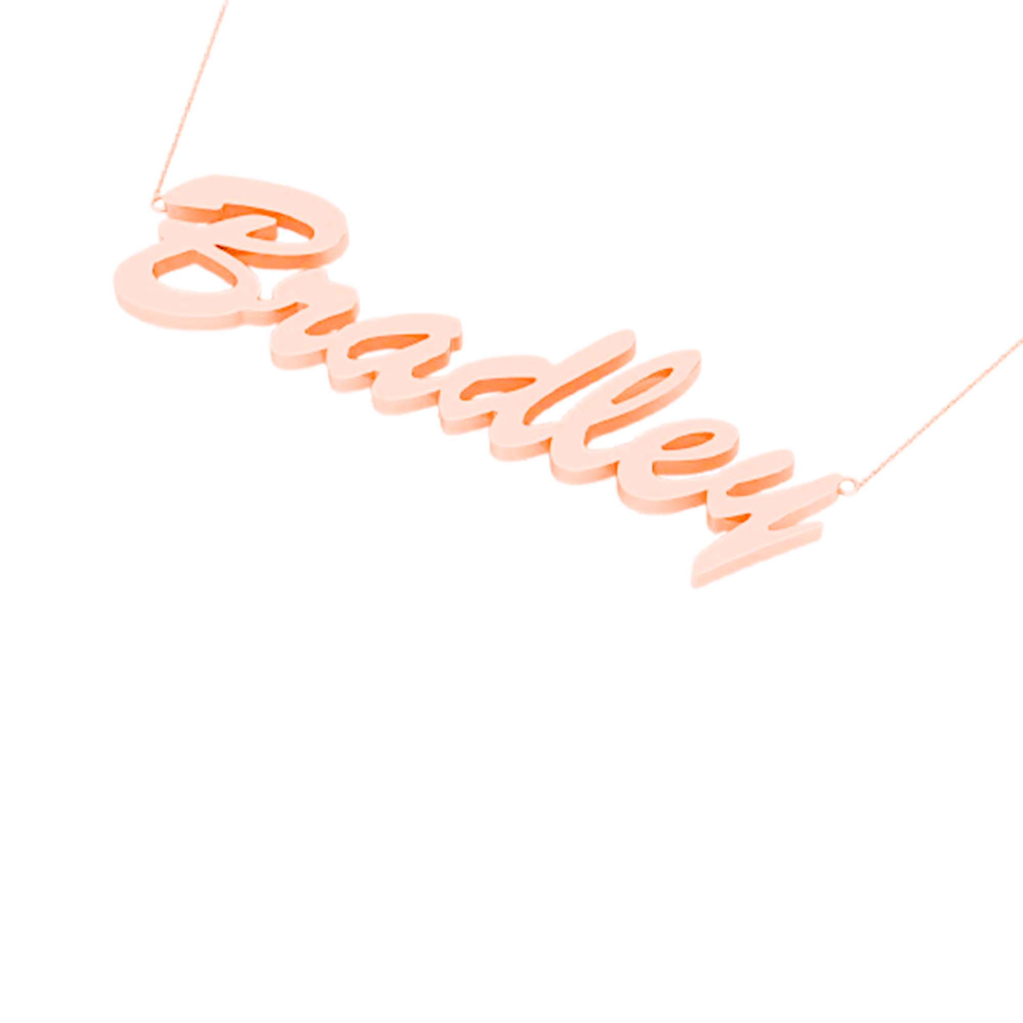 RKC BRADLEY Initial Name Pendant Necklace 14k Yellow Gold Plated 925 Silver Weight 5gm