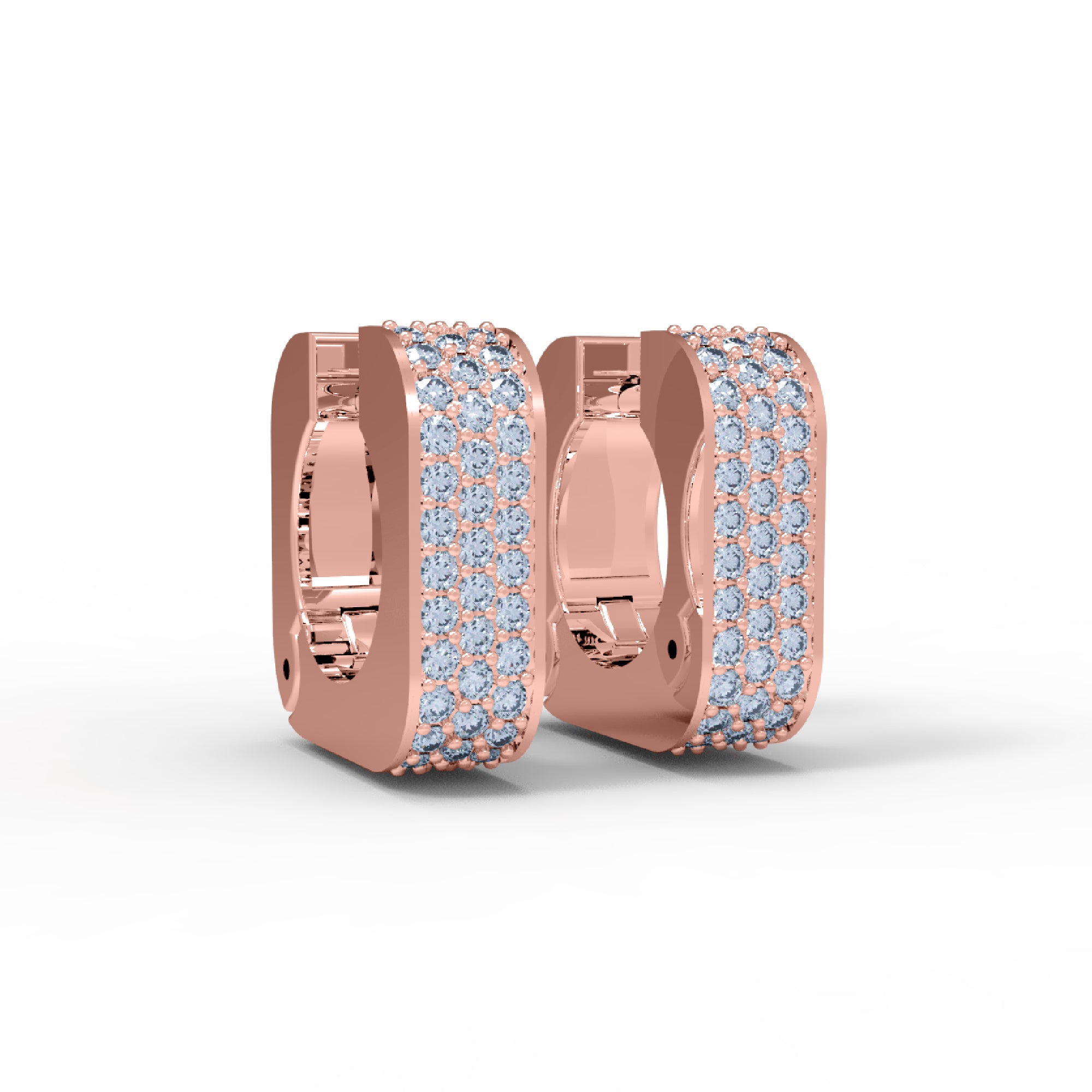 RKC 925 Sterling Silver Square Shaped Women Earring 14k White Over Product Wt 3.60 GM Height 11.50 MM