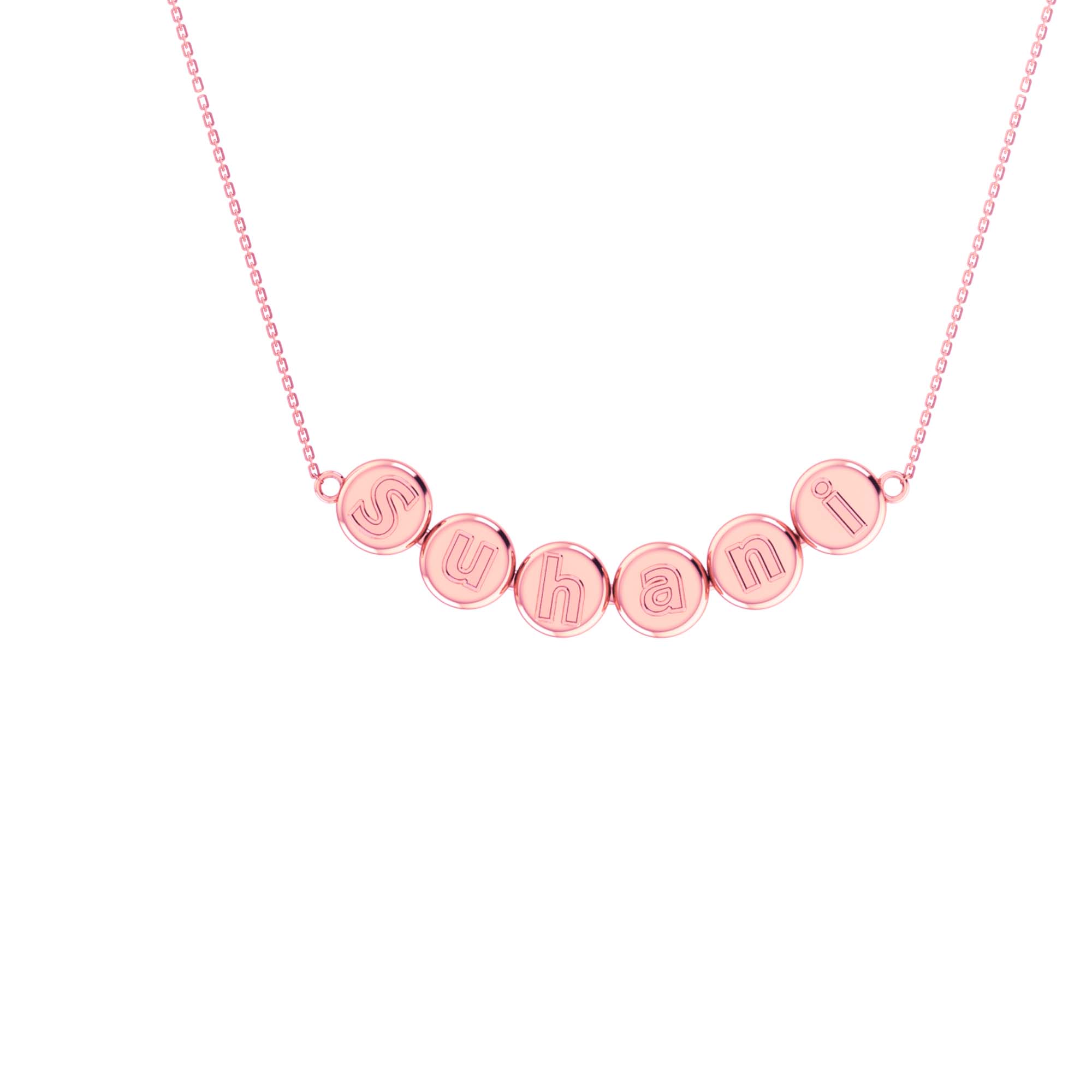 RKC Suhani Name Journey Pendant Necklace 14k Yellow Gold Plated Silver gift For Special One