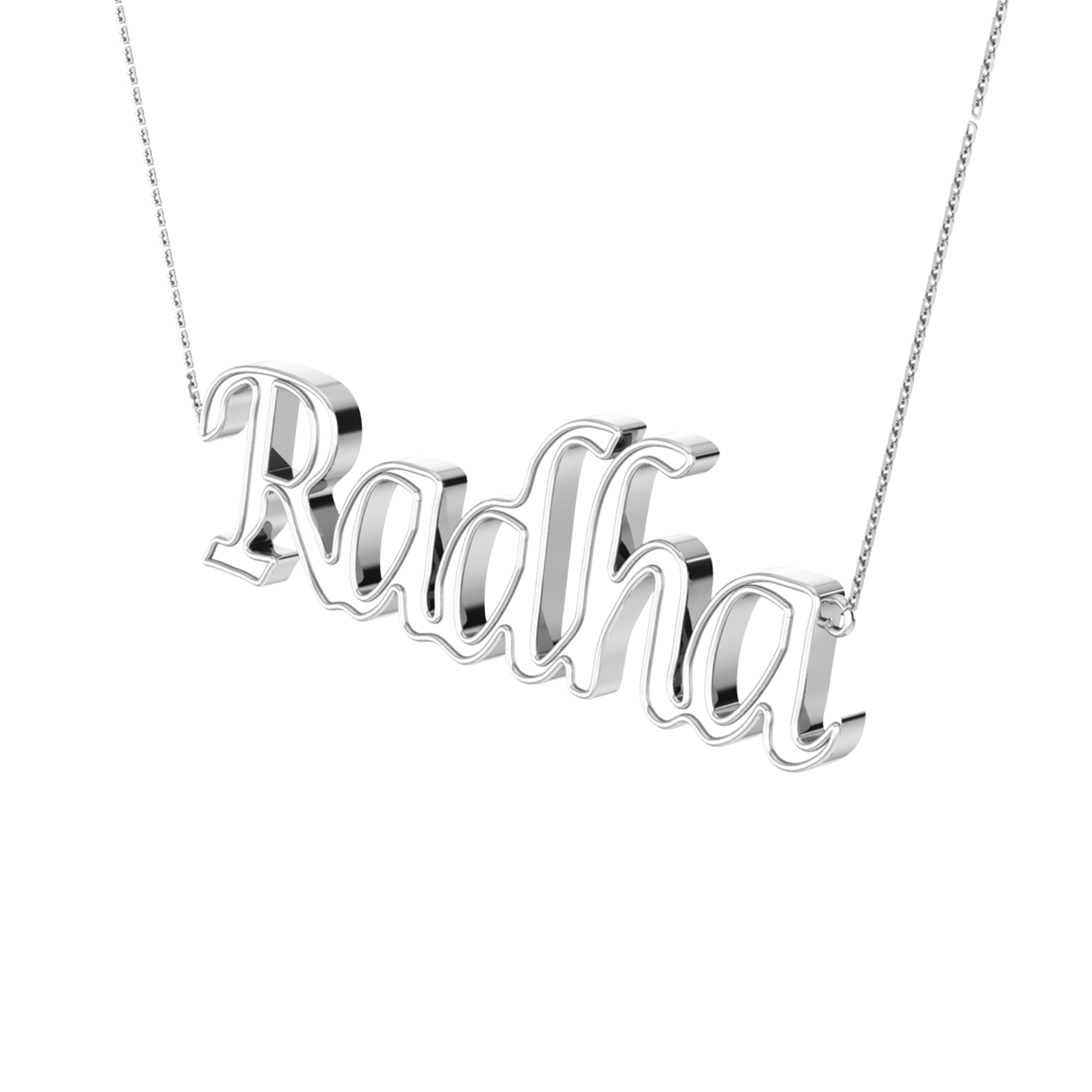 RKC Initial Customize Name Pendant Necklace 925 Silver 14k Yellow Gold Plated Weight 5gm And Length 12mm