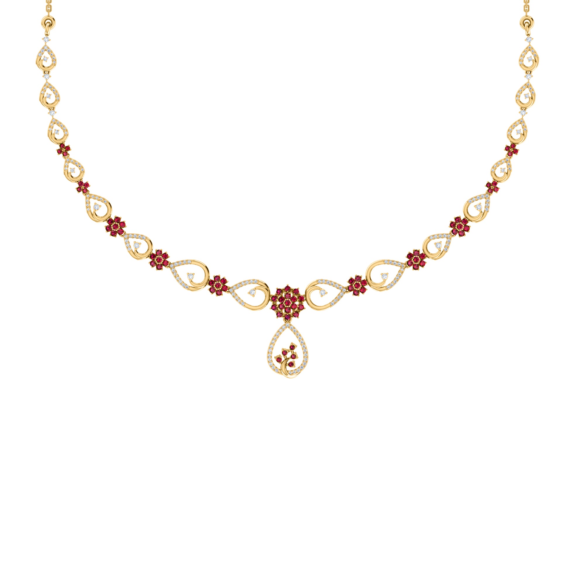 قلادة RKC 2.7 قيراط مويسانيتي ساحرة من الفضة عيار 925 مطلية بالذهب الوردي عيار 14 وزن المنتج 13.00 جم