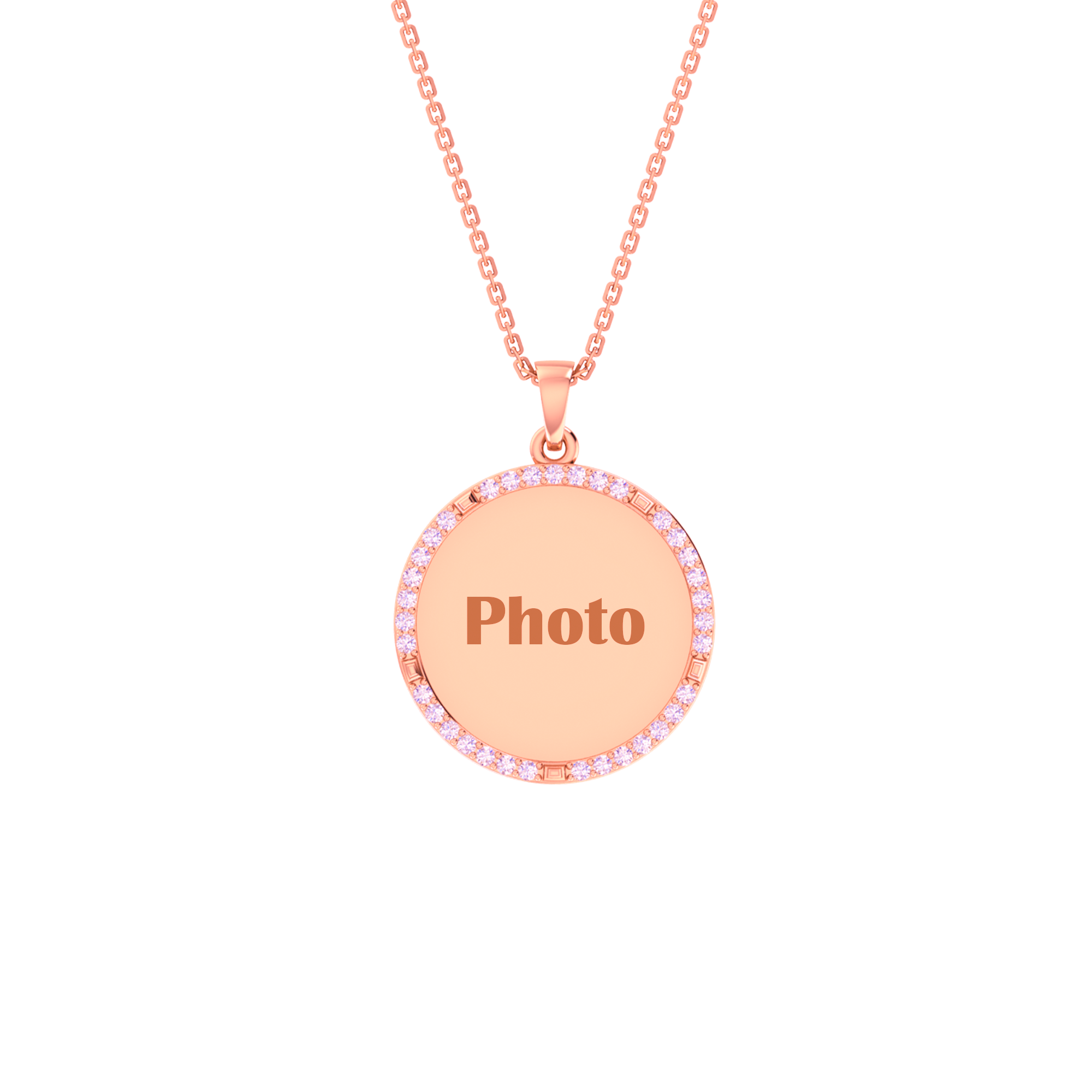 RKC Memory Photo Certified Moissanite Pendant Necklace 14k Yellow Gold Plated 925 Silver