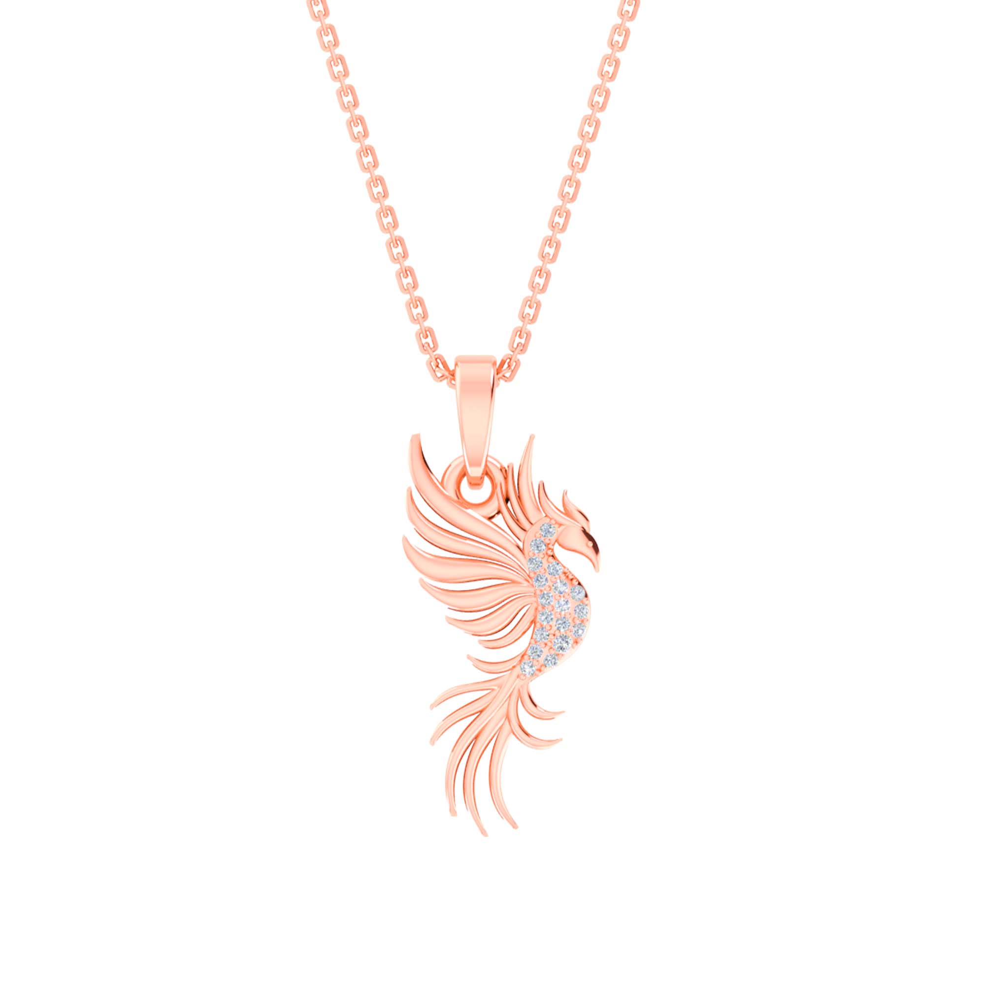 RKC Yellow Gold Plated Lovely Flying Animal Pendant With Link Chain