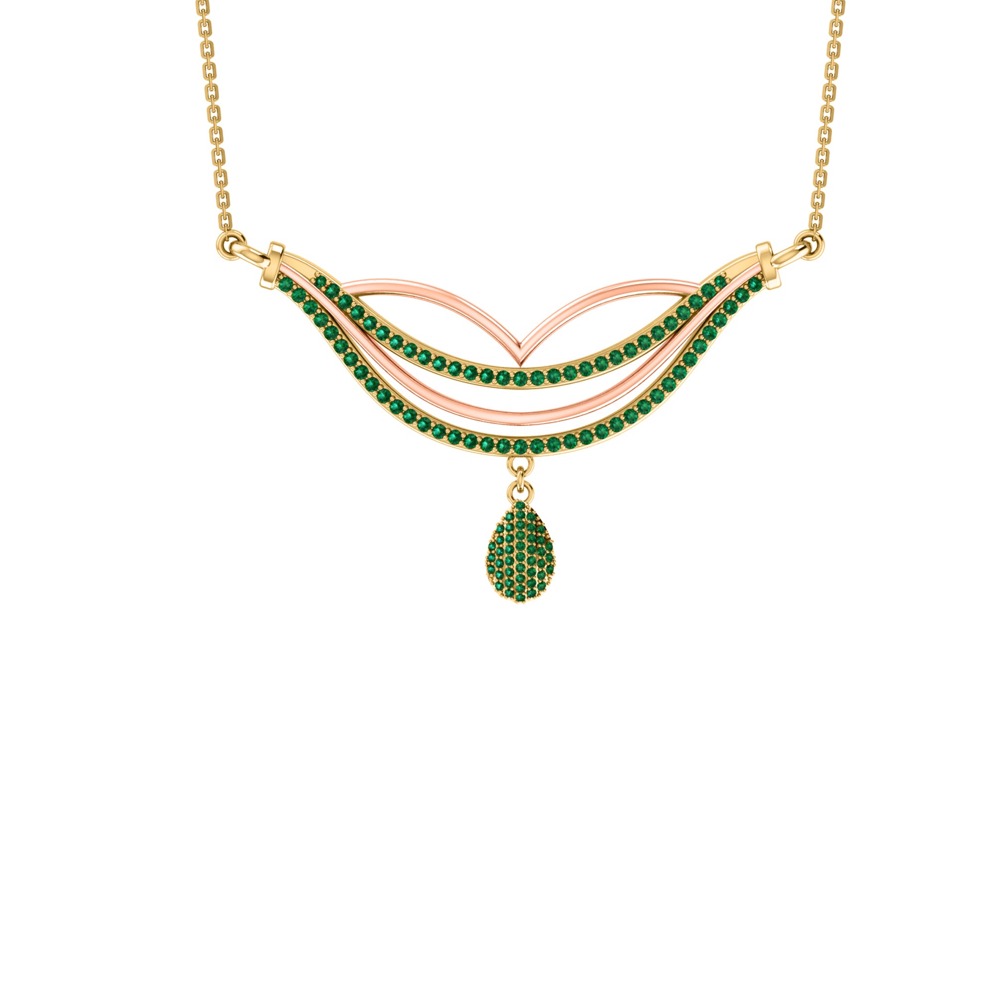 Σετ κολιέ δάκρυ RKC 1.198Ct Moissanite 925 Ασήμι 14 καρατίων ροζ επιχρυσωμένο Βάρος προϊόντος 8,50 gm Ύψος 35,00 mm