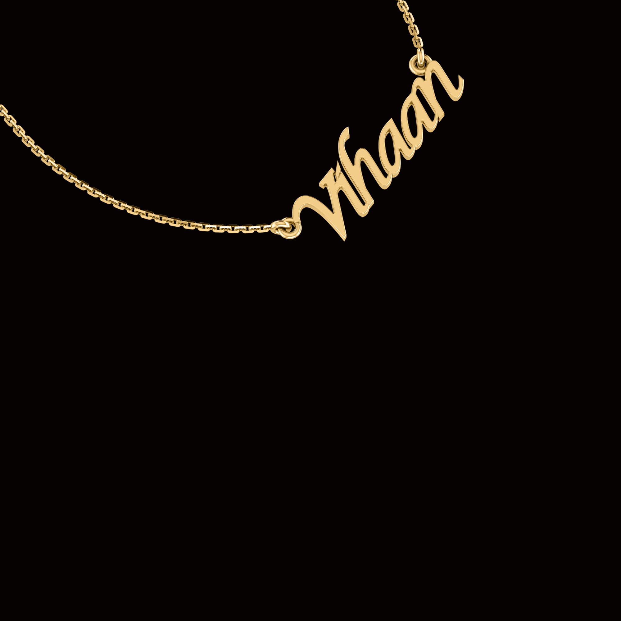 RKC Custom Name Pendant 925 Sterling Silver 14K Rose Gold Plated Wt 3.65 GM Height 10.50 MM