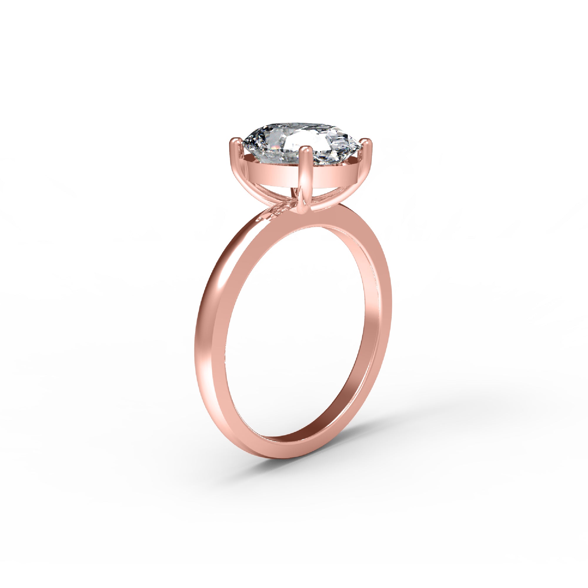 RKC 5 Ct Cincin Pertunangan Moissanite Potongan Oval Perak 925 14K Berlapis Emas Kuning untuk Wanita Berat 3,20 Gram