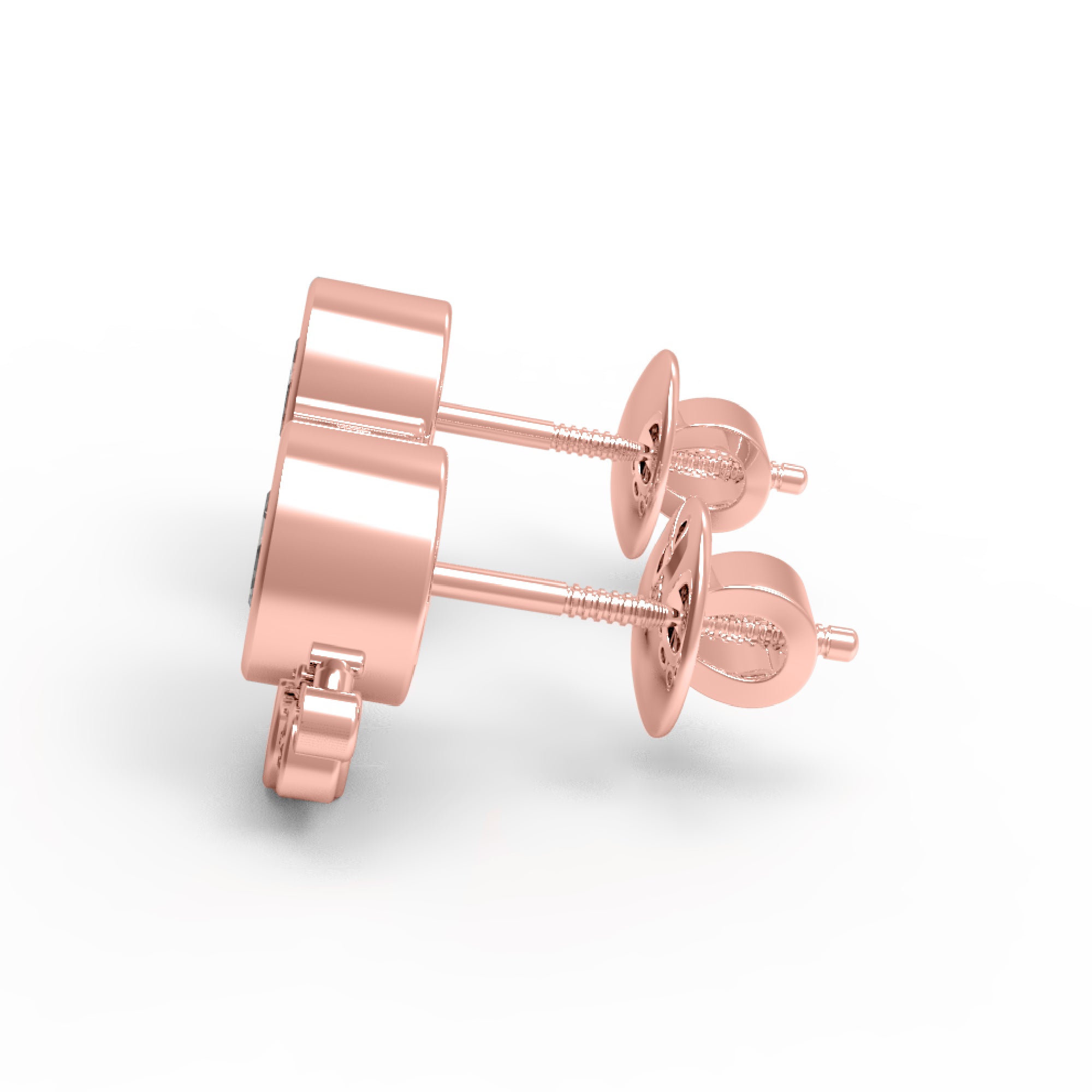 RKC Damen-Ohrstecker aus 925er-Sterlingsilber mit Schraubverschluss, 14 Karat Gelb, Gewicht 2,80 GM, Höhe 9,50 mm