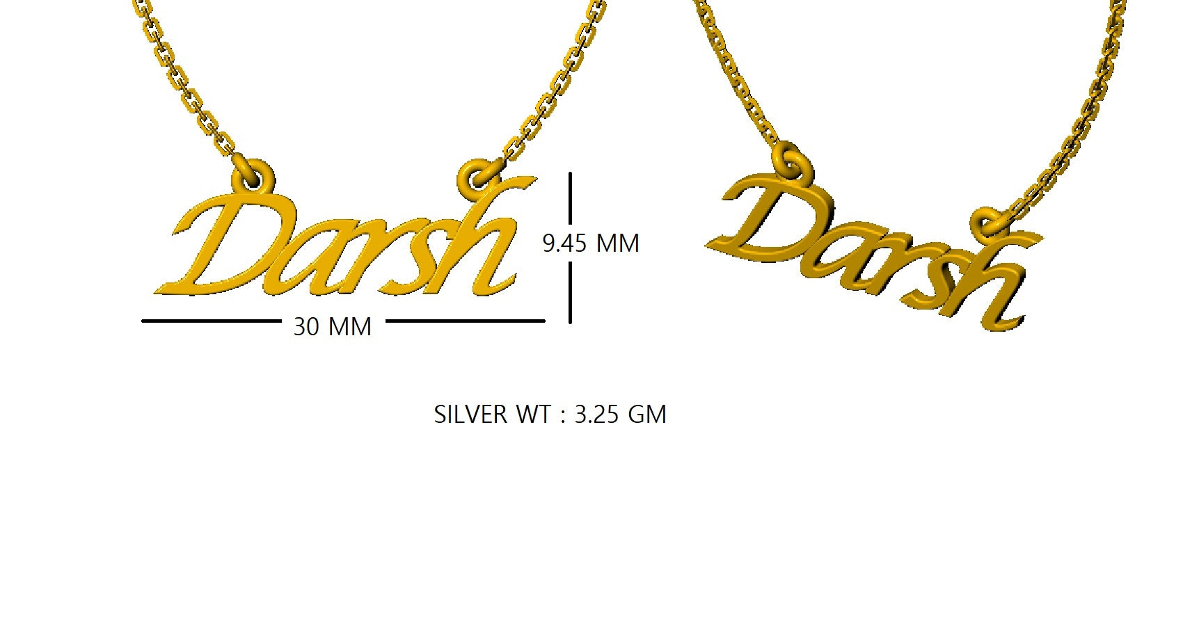 Каралі з кулонам з імем RKC, ювелірныя вырабы з срэбра 925 пробы, пакрыццё з жоўтага золата 14 карат Вага прадукту 3,25 GM Вышыня 9,45 мм