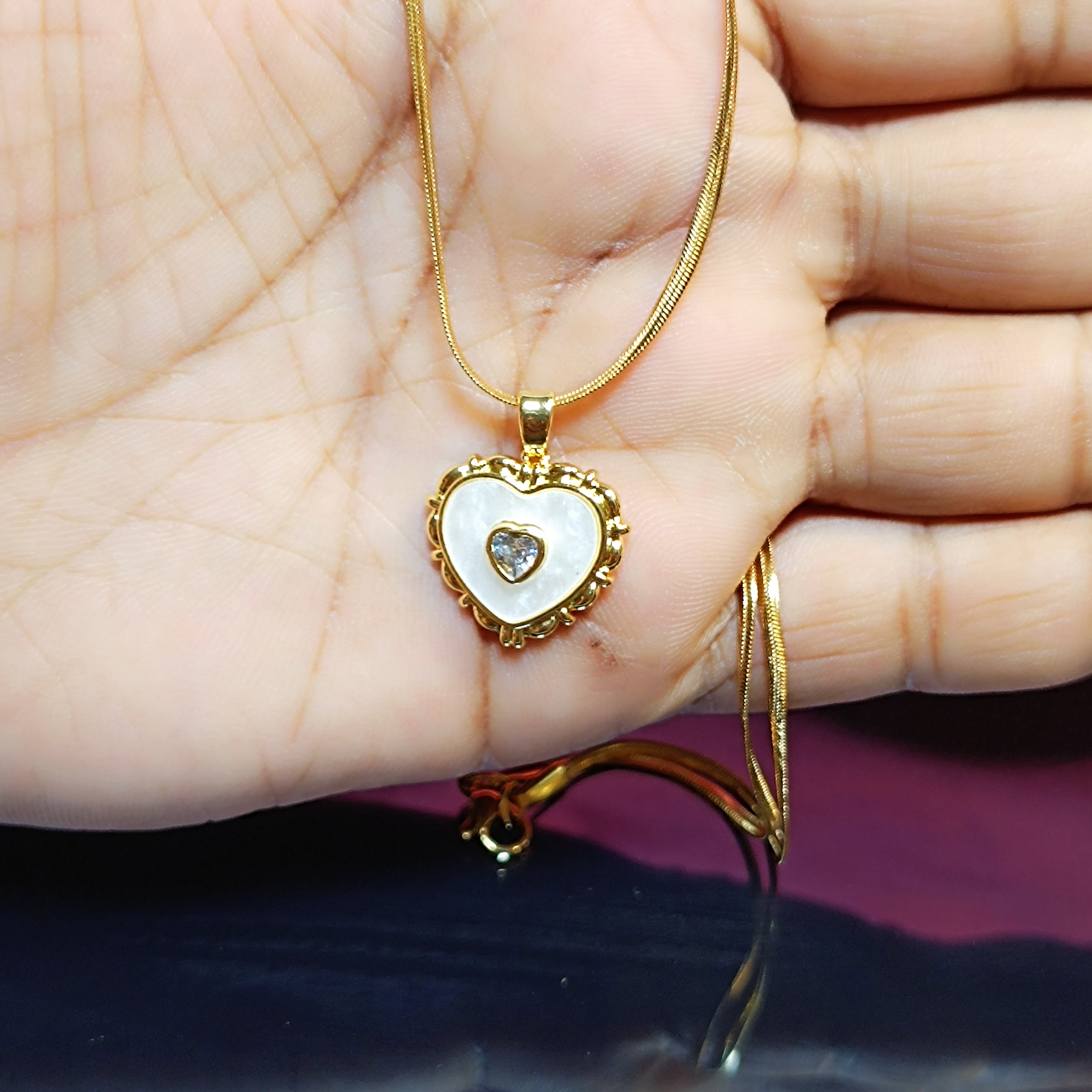 RKC Minimal Heart Pendant Necklace for Women