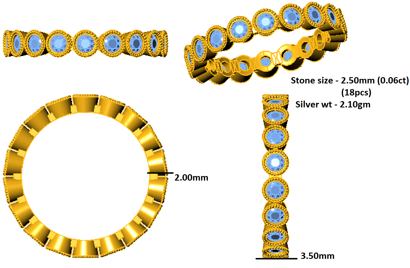 RKC 1.12 カラット ラウンド カット モアッサナイト エンゲージメント リング 925 シルバー イエロー ゴールド メッキ 女性用または男性用 重量 2.10 グラム、幅 3.50mm