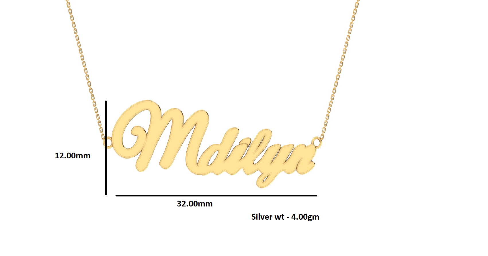 RKC Initial Personalize Name Pendant Necklace 14k Yellow Gold Plated 925 Silver Product Weight gm