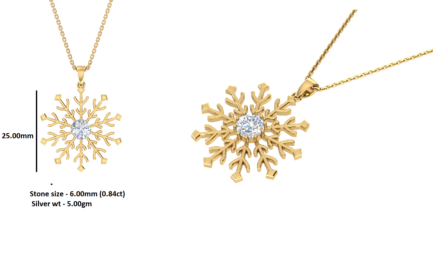 RKC Made With 14K Gold Plated Flower Shape Pendant Necklace For Her Product Weight 5 gm