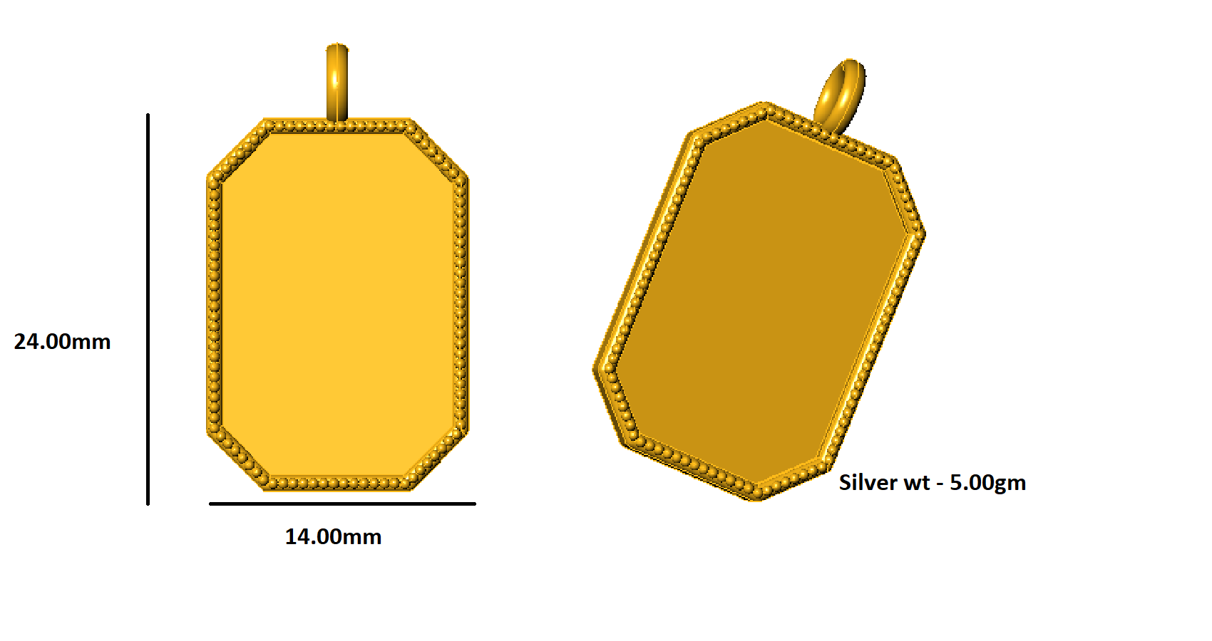 आरकेसी फोटो पेंडेंट 925 सिल्वर ज्वेलरी 14K रोज़ गोल्ड प्लेटेड वजन 5.00 ग्राम ऊंचाई 24.00 मिमी