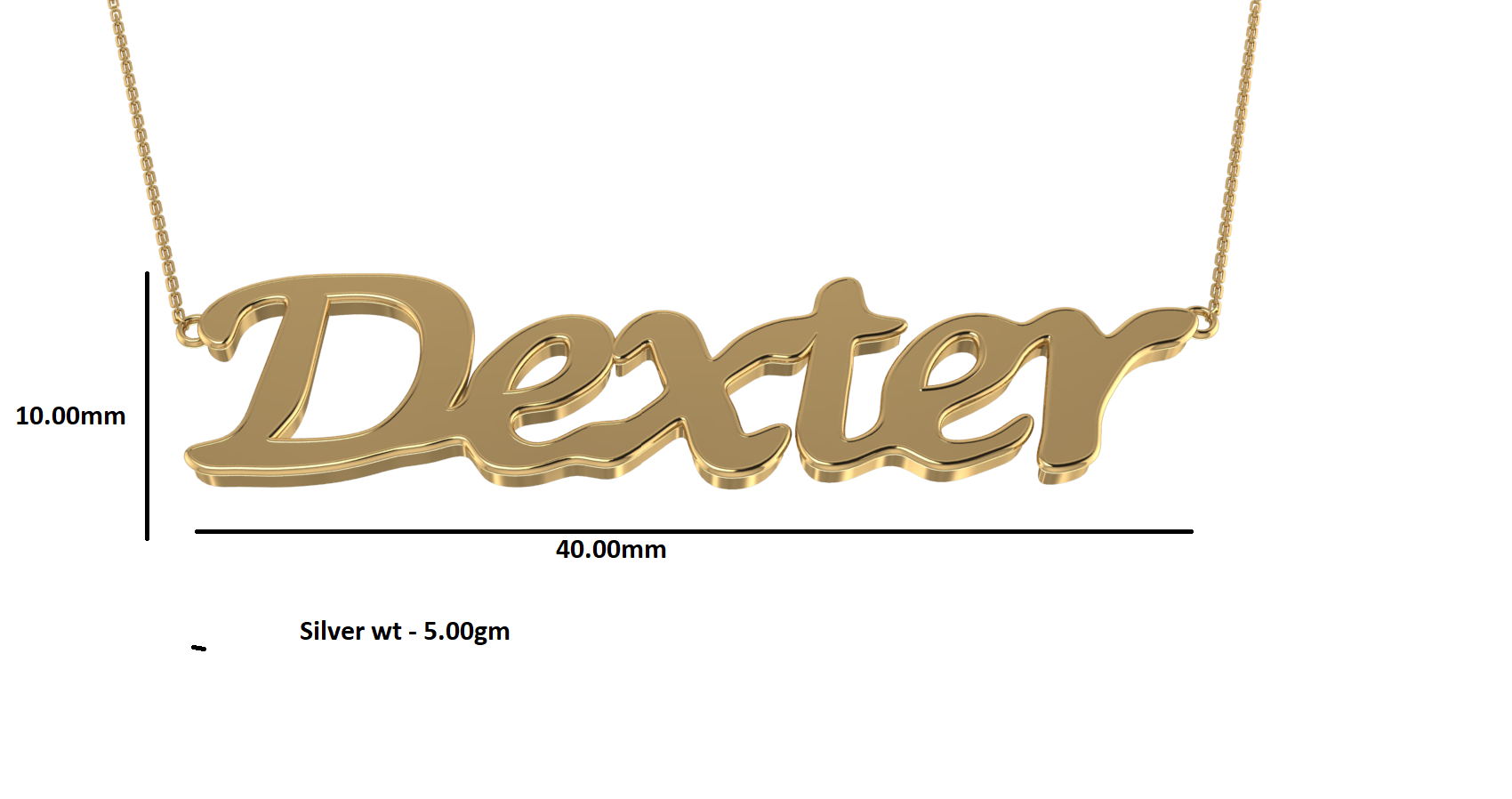 RKC 14k Yellow Gold Plated Initial Name Pendant Necklace Approx. Weight 5gm and Length 10mm