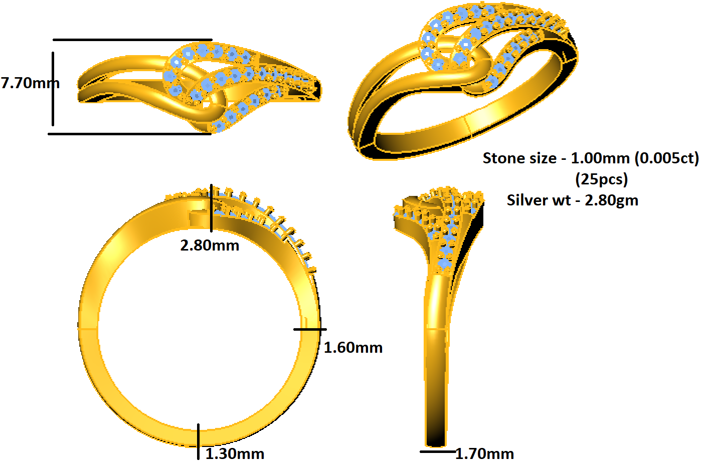 आरकेसी राउंड कट मोइसानाइट वेडिंग गिफ्ट रिंग महिलाओं के लिए 925 सिल्वर 14K पीला सोना प्लेटेड वजन 2.80 ग्राम चौड़ाई 1.70 एमएम