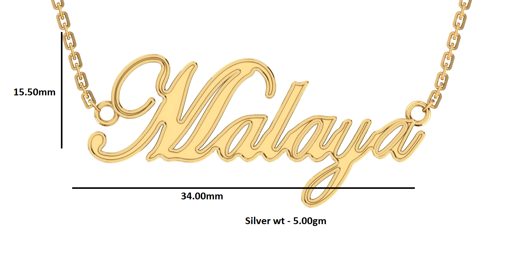 RKC Name Customised Pendant Necklace 925 Silver Jewelry 14K Rose Gold Plated Product Weight 5.00 GM Height  15.50 MM